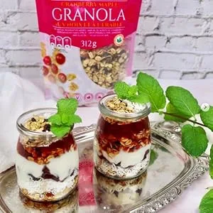 Nature's Mix Cranberry Maple Granola - Canadian Locally Made Cranberry Maple Granola 575 Grams dark red - Full