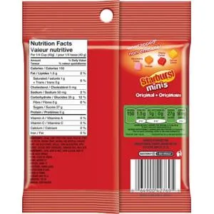 STARBURST Original Chewy Candy Take Home Bag 320g & Minis Original Chewy Candy Bag 1 Pack 191g Per Pack  - product information 2