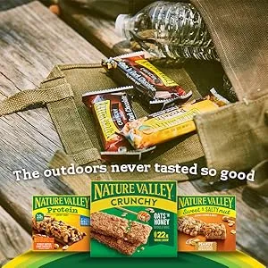 NATURE VALLEY - VALUE PACK SIZE - Fruit and Nut Almonds Raisins Peanuts Cranberries Granola Bars & FAMILY PACK SIZE - Oats Honey Granola Bars Made with Whole Grain Oats - product information 2