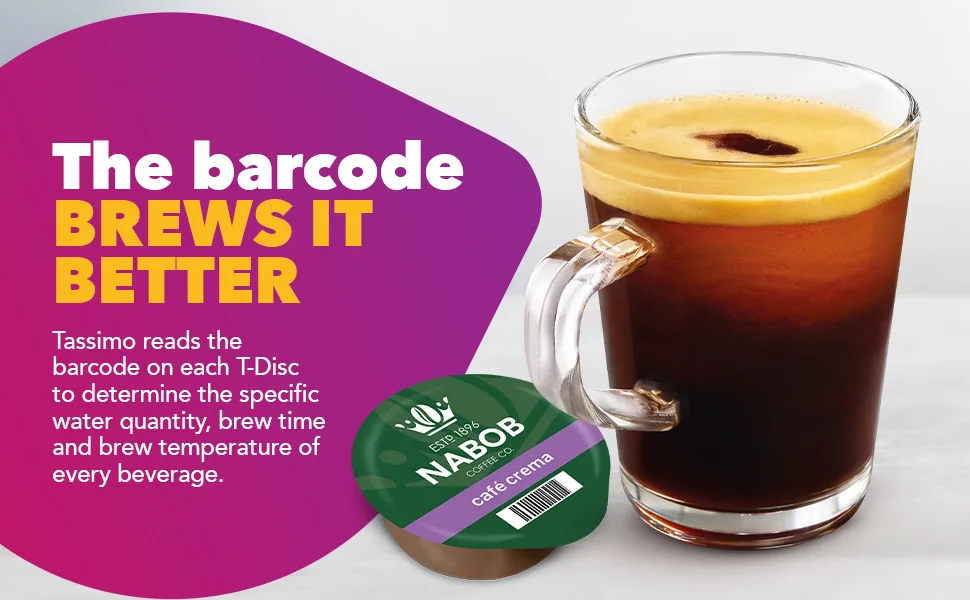 Tassimo Nabob Latte Coffee Single Serve T-Discs 263g & Nabob Caf Crema Coffee Single Serve T-Discs 110g - product information 2
