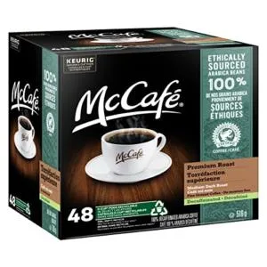 McCafe Premium Roast Decaf K-Cup Coffee Pods 48 Count Ethically Sourced for Keurig Coffee Makers & McCaf Premium Medium Dark Roast Decaf K-Cup Coffee Pods 30 Count Ethically Sourced - product information 1