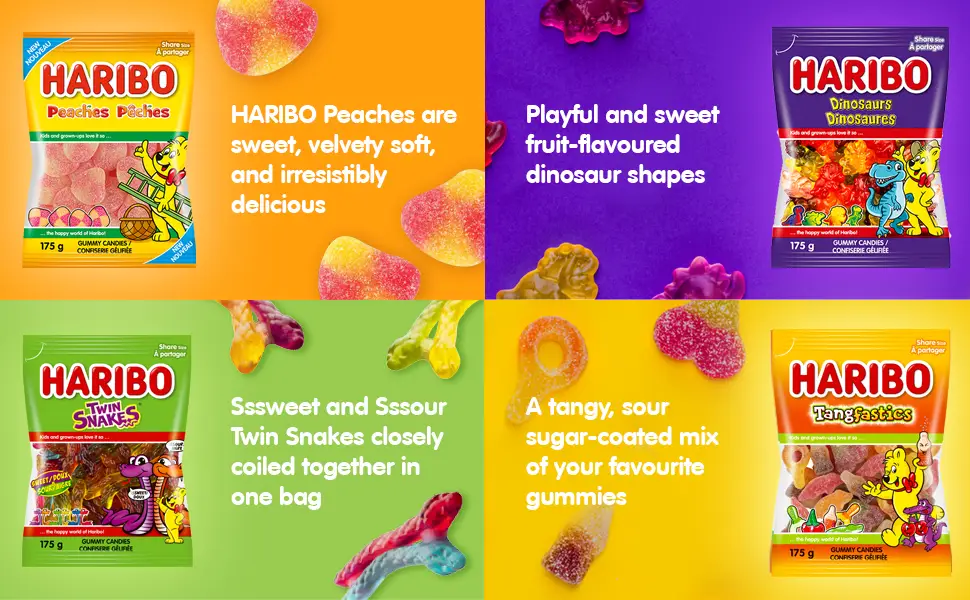 Haribo Goldbears Gummy Candy 6 Fruity Flavours No Artificial Colours - Pack of 12 Box (175g) - HARIBO