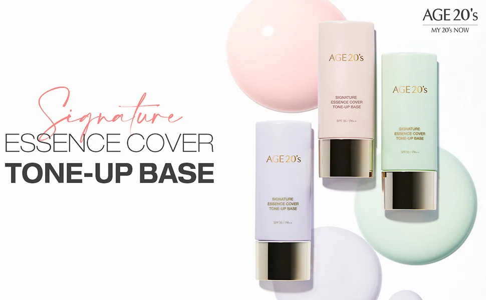 AGE 20's Brightening Pink Tone Up Base, 71% Hydrating Essence SPF35 PA++ Korean Makeup Primer (1.35 fl. oz) - B08628NXZN