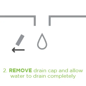 Affresh Ice Machine Cleaner, Helps Remove Hard Water and Mineral Buildup for Great-Tasting Ice - 2. Remove drain cap and allow water to drain completely