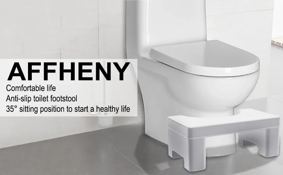 Affheny Toilet Stool,Detachable Toilet Potty Step Stool for Adults and Kids,Modern Sleek Design,7" Tall (White) - toilet stool