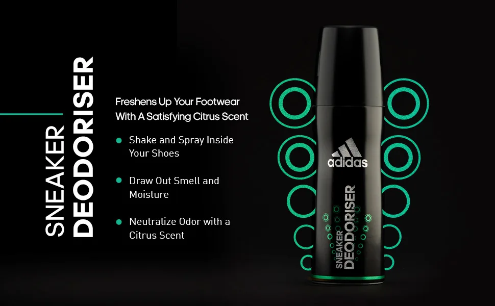 adidas Sneaker and Shoe Deodorizer with Citrus Scent- Shoe Odor Eliminator - Long Lasting Shoe Freshener - Deodoriser Adidas Sport