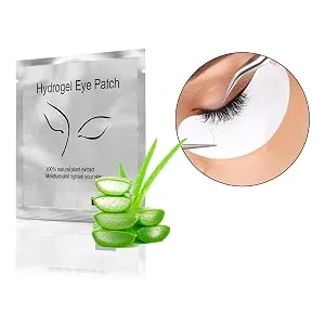 Adecco LLC Eyepads Eyelash Extensions Lint Free, 100 Pairs Set Eye Pads for Lash Extensions, Hydrogel Eye Patch DIY False Eyelash Lash Extension Makeup Eye Gel Pad Silver 100 - product information 2