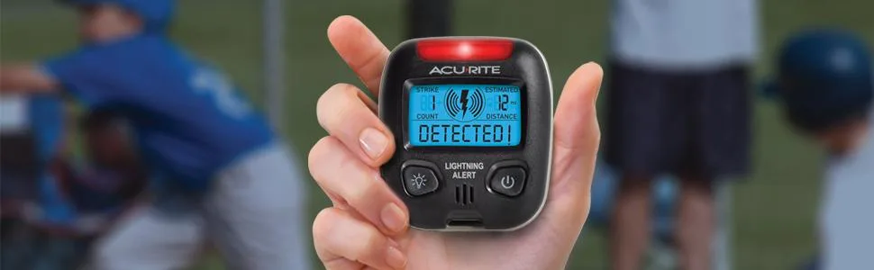 AcuRite 02020 Portable Lightning Detector Black, 2L x 1W x 2H - lightning alert