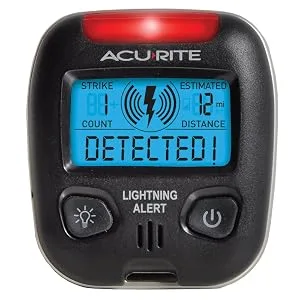 AcuRite 02020 Portable Lightning Detector Black, 2L x 1W x 2H - lightning detection