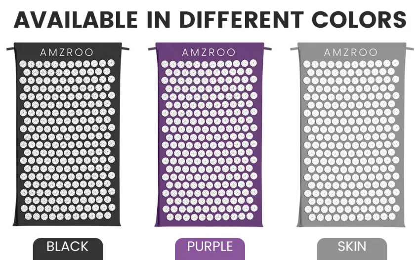 Acupressure Mat/Acupuncture Mat for Wellness, Muscle Relaxation, Back/Neck Pain Relief and Tension Release(Black) (Black) - Available in Different Colors