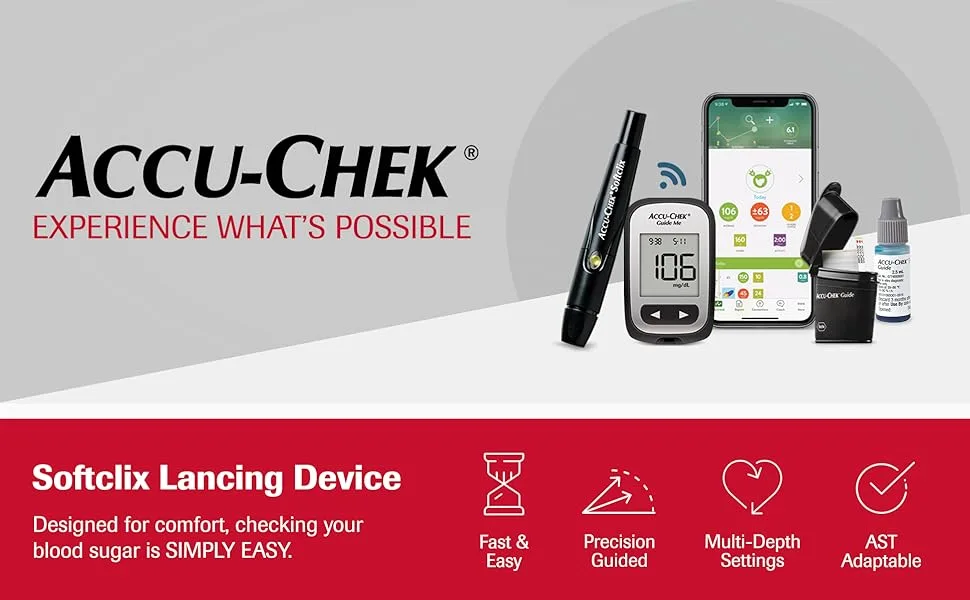 Accu-Chek Softclix Lancing Device and 10 Lancets for Diabetic Blood Glucose Testing Softclix Device - Experience whats possible with Accu Chek. The Softclix lancing device has adjustable depth settings