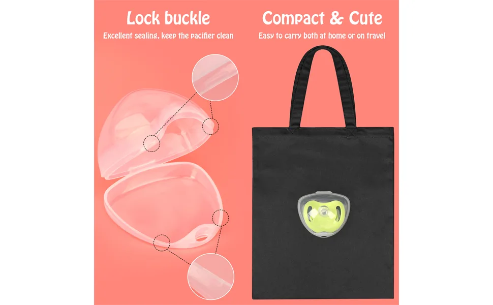 Accmor Pacifier Case, Pacifier Holder Case, Pacifier Container for Travel, BPA Free, Transparent, 2 Pack Transparent 2 Count (Pack of 1) - pacifier case