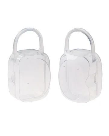 Accmor Pacifier Case, Pacifier Holder Case, Pacifier Container for Travel, BPA Free, Transparent, 2 Pack Transparent 2 Count (Pack of 1) - pacifier case