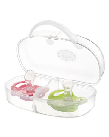 Accmor Pacifier Case, Pacifier Holder Case, Pacifier Container for Travel, BPA Free, Transparent, 2 Pack Transparent 2 Count (Pack of 1) - pacifier case