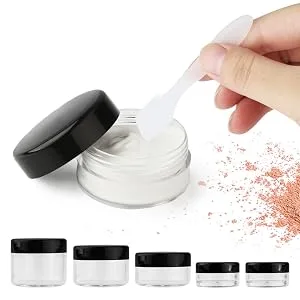 Accmor 25 Pieces Acrylic Containers with Lids 3/5/10/15/20 Gram Size Cosmetic Jars with 5 Pieces Mini Spatulas Gift clear - product information 4