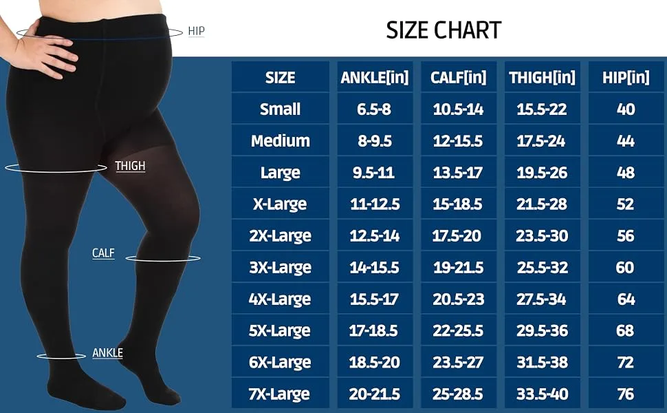 Absolute Support - Opaque Maternity Compression Stockings Pantyhose 20-30mmHg for Women Circulation - Beige, X-Large Beige X-Large - product information 10