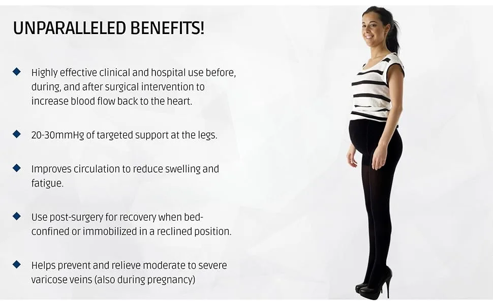 Absolute Support - Opaque Maternity Compression Stockings Pantyhose 20-30mmHg for Women Circulation - Beige, X-Large Beige X-Large - product information 8
