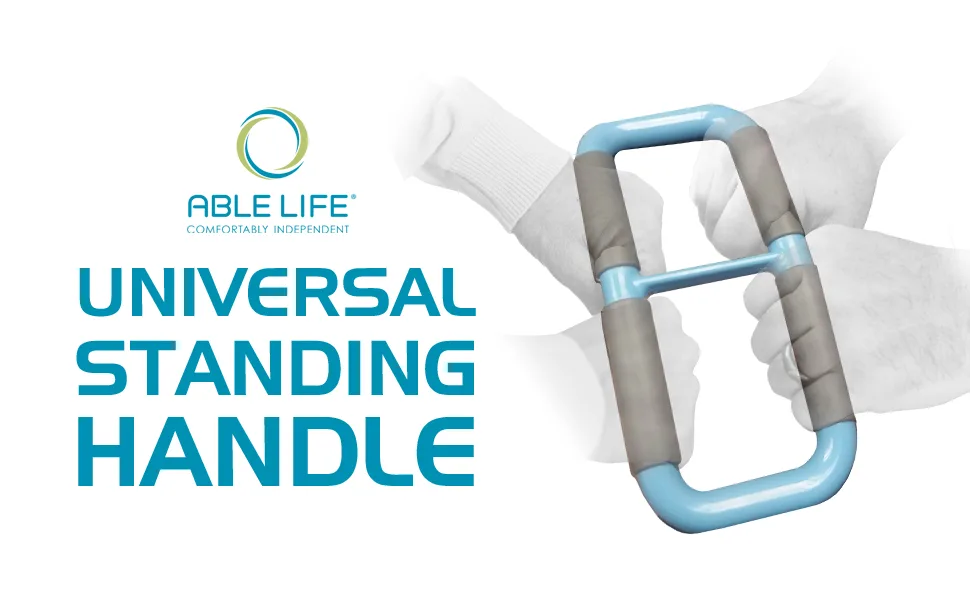 Able Life Handy Handle, Lift Assist Device for Elderly and Disabled, Patient Standing Aid for Handicapped, Blue with Rubber Grip - stander handy handle standing aid lift aid handicap pull strap Liberty Lift for elderly stand assist