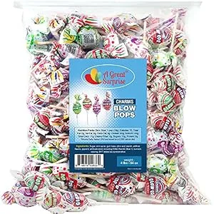 A Great Surprise Charms Blow Pops - 4 LB Bag - Assorted Flavors - Bulk Candy - Bubble Gum Filled Pops 4 Pound (Pack of 1) - product information 2