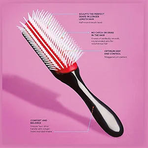9-Row Cushion Nylon Bristle And Travel Brush 2 Pieces Hair Brush 2 In 1 - brush