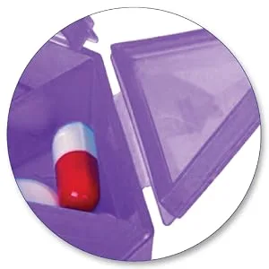 7-Sided Portable Pill Box Medicine Planner Small case (Seven Day Weekly Container) Medication, Vitamin Holder Boxes Organizer Pillbox Dispenser Organizer, sorter and Reminder containers (1 Unit) Purple - heptagon 7-Sided Portable Pill Box Medicine Planner Day Weekly Travel Container Vitamin Organizer