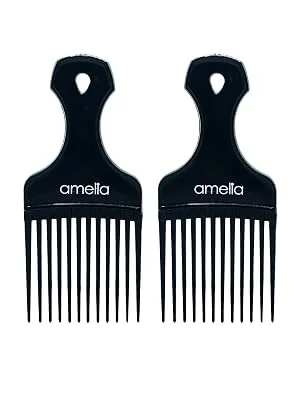 7in Plastic Pick Comb, pack of 2 - 2 Plastic Detangling Pick Comb for Thick, Curly Hair. Great Lift and Direction
