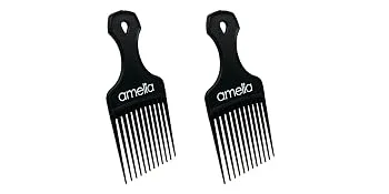7in Plastic Pick Comb, pack of 2 - 7in Plastic Detangling Pick Comb for Thick, Curly Hair. Professional Grade, 2 Pack.