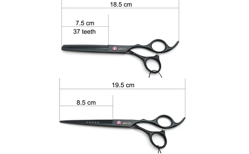7.0 Inches Professional hair cutting thinning scissors set with razor (Black) 7.0 Inch Black - length