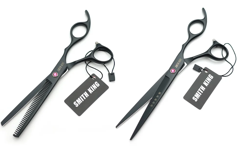 7.0 Inches Professional hair cutting thinning scissors set with razor (Black) 7.0 Inch Black - more details