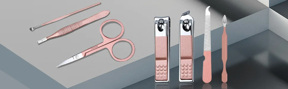 7 in 1 Manicure Set Professional Nail Clippers Manicure Kit Nail Kit Pedicure Kit - Pink - product information 12