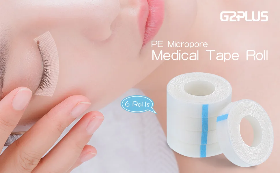 6 Rolls PE Micropore Medical Tape Roll for Individual Eyelash Extensions,1/2'' x 10 Yards - Individual Package (Transparent) - eyelash extension tape