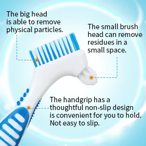 6 Pieces Hard Denture Brush Denture Toothbrush Cleaning Brush with White Carrying Case for False Teeth Cleaning (Red, Green and Blue) - product information 2