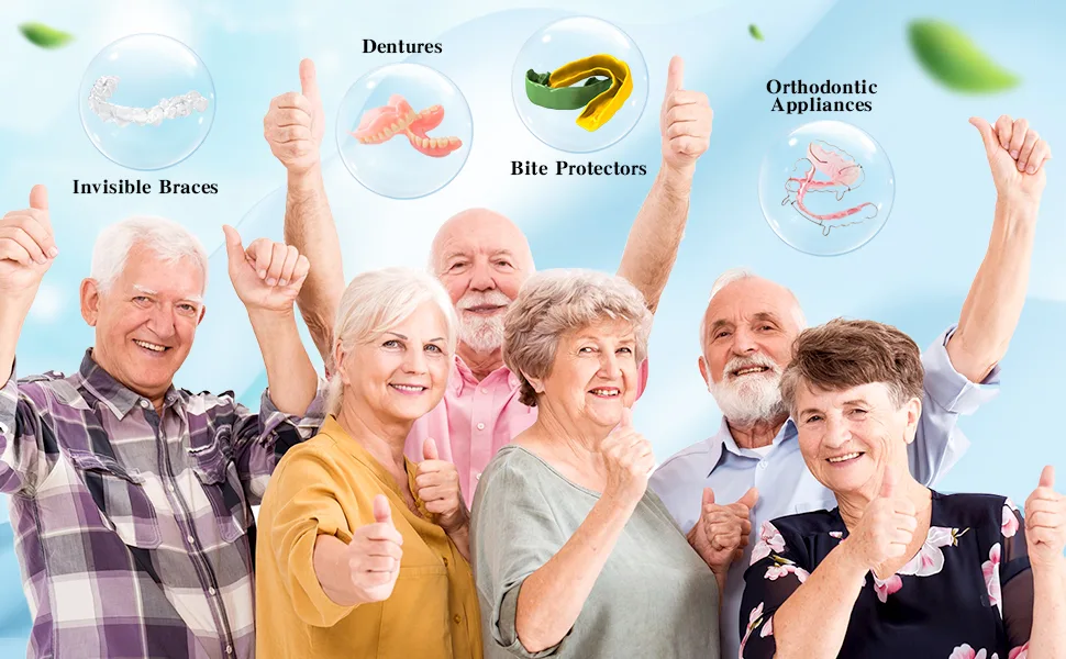 6 Pieces Hard Denture Brush Denture Toothbrush Cleaning Brush with White Carrying Case for False Teeth Cleaning (Red, Green and Blue) - product information 7