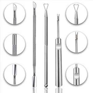 6 PCS Cuticle Pusher and Cutter Remover Stainless Nail Polish Peeler Scraper Durable Manicure and Pedicure Cleaner Tool - Professional & Durable - product information 2
