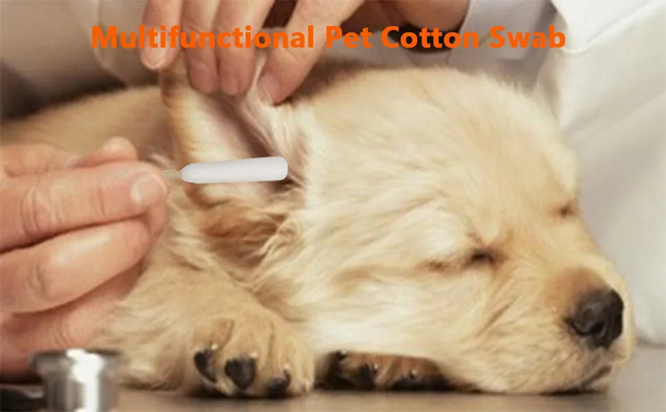 6 Inch Long Cotton Swabs of Medium and Large Pets Ears Cleaning or Makeup 100pcs 6" 100pcs - product information 2
