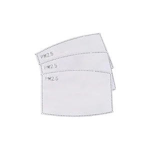 50 PM2.5 Mask Filter with Activated Carbon - 5 Pressed Layers Per Replacement Filter - For Face Covers with PM2.5 Pockets - Replaceable - Disposable - PM 2.5 Filter with Activated Charcoal - Not Paper - 5 Layer PM2.5 Face Mask Filter. Made with Activated Carbon Charcoal