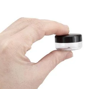 50 Pieces 3 Gram Sample Containers with Lids, Black Sample Jars, BPA Free Tiny Cosmetic Containers for Makeup, Lotion, Eye Shadow, Powder, and Lip Balms Black 3g-50 Count - 3gram jars