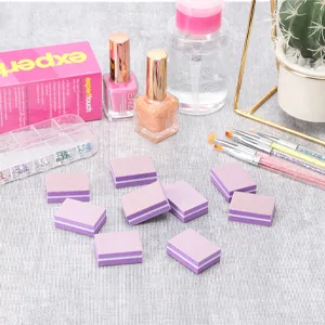 50 Pcs Mini Buffers for Nails 180/100 Grit Mini Nail Buffer Purple Nail Buffers for Natural Nails 50-purple - Nail file