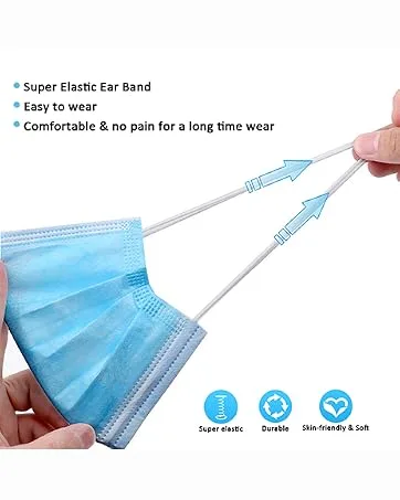 50 Pcs Disposable Face Mask 3-Ply Breathable & Comfortable Safety Mask, Protective Dust Masks for Indoor and Outdoor Black - product information 8