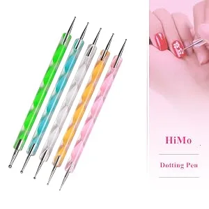 5 pc 2 Way Dotting Pen Tool Nail Art Tip Dot Paint Manicure kit (5PC) 5 Count (Pack of 1) - product information 1