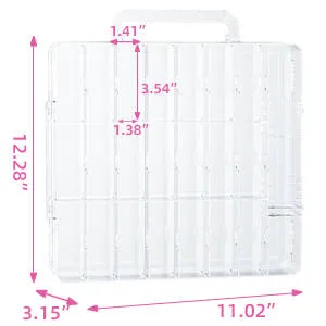 48 Bottles Universal Clear Gel Nail Polish Organizer Case Holder for Double Side Adjustable Space Divider for Acrylic Nail Gel Dip Powder Tips Set with Two Toe Separator - size