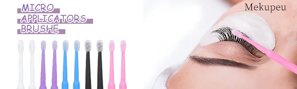 400 PCS Micro Applicator Brushes Disposable Eyelash Extension Microswab Mascara Wands Brush For Lash Remover Brush Tools Black( head diameter 1.5mm) - multicolor micro brush