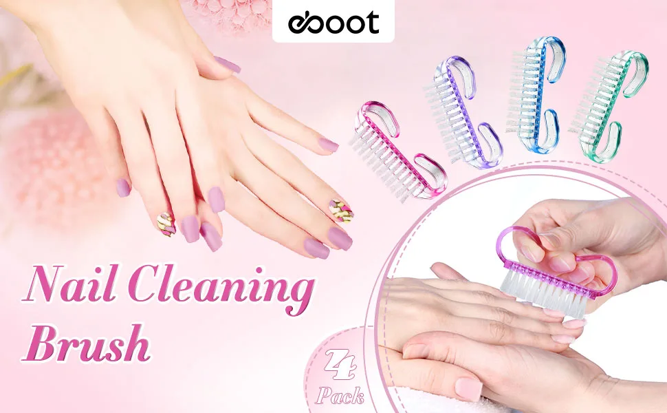 4 Pieces Handle Nail Brush Nail Hand Scrubbing Cleaning Brush (Small, Multicolor) - product information 1