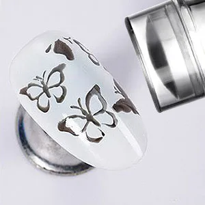 4 PCS Nail Art Stamper Double Sided Silicone Nail Stamper Jelly with Scraper, Visible Clear Nail Stamp for DIY Manicure Nails Combination - Silicone Nail Stamper