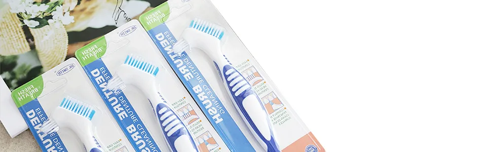 4 Pcs Denture Brushes with Double Sided Denture Cleaning Brush Heads for Denture Care (4Pcs) - Denture Brush