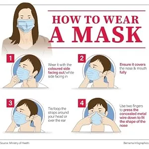 3-Ply FACE MASK with Earloop(Multi Colors 70 pc) - How To Wear A Mask