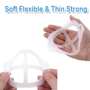 3D Mask Bracket - Oceantree Inner Support Frame for Face Mask Protect Lipstick, More Space Nose Protection Stand Holder Cool Smoothly Breathing Mask Guards for Under Mask Mask Accessories - Soft Flexible Mask Bracket for inner support Frame Lightweight and Portable