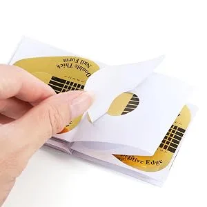 300 Pieces Acrylic Nail Form Sticker Nail Sculpting Forms Golden Horseshoe-shaped Nail Extension Forms for Builder Gel and Acrylic Nails - product information 2