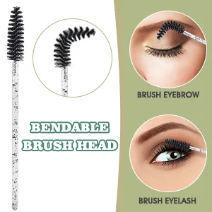 300 Pcs Disposable Crystal Mascara Wand Eyelash Brush Applicator Eyebrow Brush for EyeLash Extension Supplies (Black) - ft03
