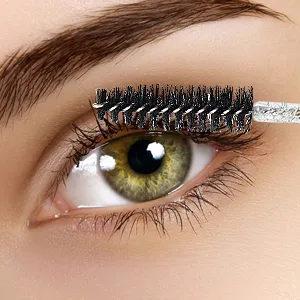 300 PCS Crystal Eyelash Mascara Wands Disposable Lash Brushes for Extensions Makeup Brush Applicators Tool Kit, All white Crystal All white - black crystal mascara brush